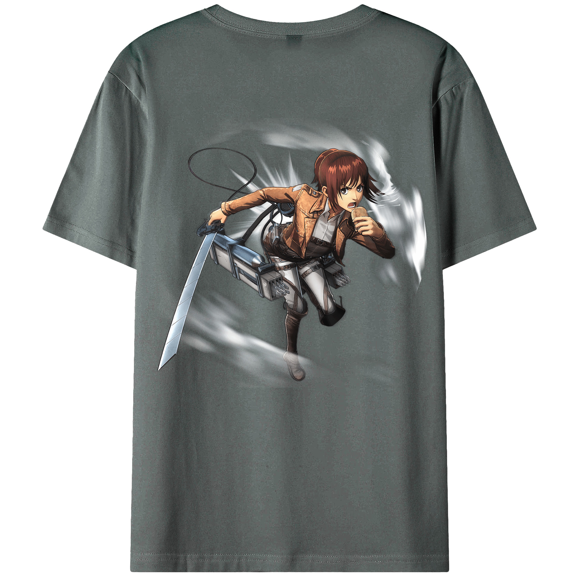 （画像用） 進撃の巨人 サシャ·ブラウス Attack on Titan Sasha Blaus 綿100％ メンズ半袖Tシャツ（バックプリント） 通気性